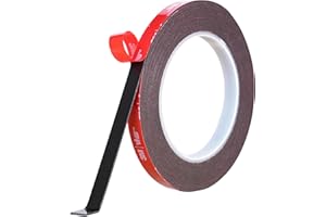 CZUIBBOU Doppelseitiges Klebeband, Extra Stark Klebend, 3M-VHB Schaumstoffband, 10mm x 5M, Wasserfest und Hochtemperaturbeständig für Auto, Heimdekoration, Bürodekoration