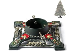 Ventray Soporte para Árbol de Navidad con Depósito de Agua, Clásico y Resistente Soporte Universal para Árbol de Navidad Troncos Artificiales Base de Pino para Árboles Reales, Ciervos