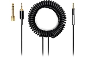 Voarmaks Cavo audio per cuffie DJ, compatibile con cuffie Pioneer HDJ500, HDJ700, HDJ1500, HDJ, 500, 700, 1500, con molla a spirale