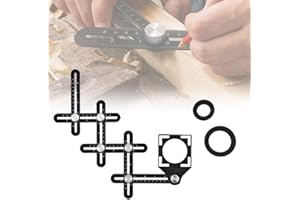 JIRENSH Multi Winkel Messlineal Fliesenleger Multi Tool Schwarz Winkel Schablone Werkzeug Alulegierung Winkelschablone,6 Sidestile Tools,Geeignet FüR Zimmerei Diy,Keramikfliesen
