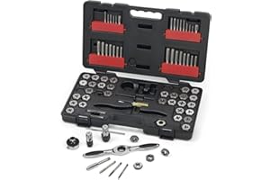 GEARWRENCH 77 Piece Ratcheting Tap and Die Set, SAE/Metric - 3887, Silver