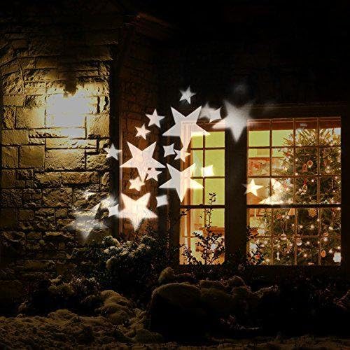 KRISMILEN Halloween Projector Lights Waterproof Moving Warm White /White Snowflakes Star Christmas Party Home Garden Landscape , A