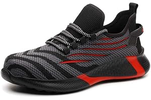 KTDYG Sicherheitsschuhe Herren Damen Arbeitsschuhe Leicht Sportlich Schutzschuhe Stahlkappe Sneaker