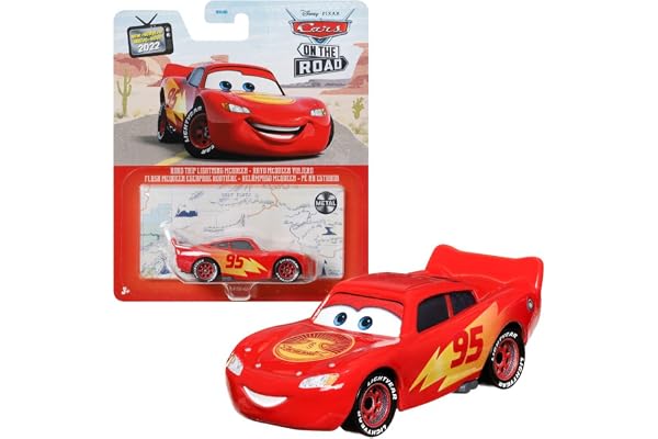 Mattel Sélection Véhicules Racing Style | Disney Cars | Die Cast 1:55 Voiture, DXV29N Cars 3 Single:Lightning McQueen Road Trip