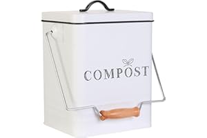 CMP KA4368 Poubelle de Compostage en Metal 5L2, Blanc/Noir
