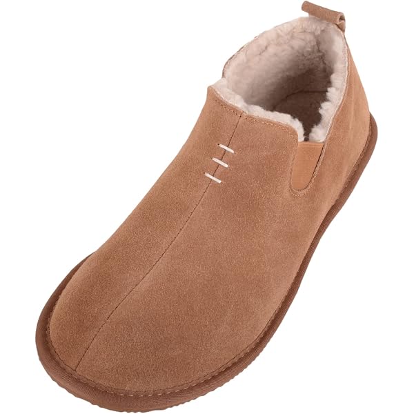 SNUGRUGS Newbury Pantofole Uomo In Pelle Di Pecora - Aperte Sul Retro, Castagna, Taglia 45 EU - 2