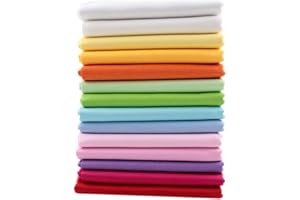 YYSZ Juego de 14 cupones de tela de algodón liso para patchwork 46 x 56 cm