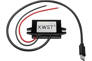 XWST Coche Poder Convertidor DC 8-22V 12V a 5V / 3A Voltaje Convertidor con Tipo-C Adaptador Conectores para la Carga del teléfono Etc…