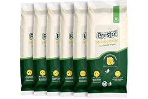Amazon Brand - Presto! Multipurpose Biodegradeable Household Wipes, Citrus, 252 Count (6 Packs of 42)