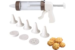 CHSEEO Set Pâtisserie Pressa per Biscotti Macchina per Biscotti Pistola Sparabiscotti Penna Decoratrice Siringa per Dolci Pistola per Dolci per Decorazione Torta con 13 Dischi e 8 Punte #1