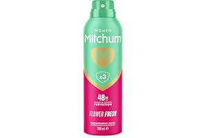 Mitchum Desodorante y antitranspirante en aerosol de protección 48HR para mujer, diseño de flores frescas, 200 ml