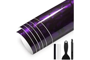 GRTHTATI Forged Carbon Car Film, Self-Adhesive Car Film, Bubble-Free with Air Channels, Carbon Film for Car and Motorcycle (Purple Shine, 30 cm x 150 cm)