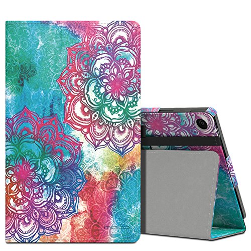 MoKo Hülle für Fire HD 8 2016 - Kunstleder Ständer Schutzhülle Smart Cover mit Auto Schlaf / Wach Funktion und Stift-Schleife für Fire HD 8 Tablet (6. Generation - 2016), Datura