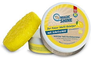 ‎MEDIASHOP Pure100 MagicShine - Putzstein 1x 300g - Reinigungsstein gegen Eingebranntes ohne Kratzer - Universal Putzstein für Küche Bad Edelstahl, Glas, Keramik - Magic Cleaner Allzweckreiniger mit Citrus-Duft