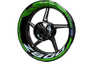 FOOQS Motocicleta Moto Llanta Inner Rim Tape Decal Pegatinas F2 para Kawasaki Z900 Z 900 Z-900 (Verde 5)