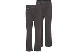 LISTERS SCHOOLWEAR Pack of 2 - Girls Jersey School Trousers Pull Up Slim Leg School Uniform Butterfly Pendant Ages 3-16y