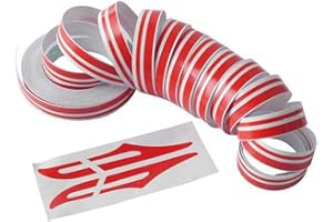 MINSEZHI Bande adhésive pour Voiture,Bande latérale carrosserie,Rayures Autocoll,Ruban à Fines Rayures pour Voiture,pour Voitures et Motos 9,8 m (Rouge)