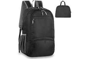 flintronic Mochila Plegable Ultraligera, Mochila de Senderismo para Hombres Mujeres, Mochila de Viaje Impermeable, Ideal para Trekking, Viajes, Senderismo y Campamento(Negro)
