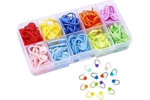 KATOUIGB Tweal Locking Stitch Markers, 150 Pcs Modern SHARP_PIN, Plastic, 10 Colors, with Storage Box for Weaving, Sewing