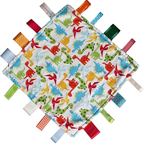 New handmade security tag blanket comforter by Dotty Fish. Made in England. Dinosaur Design.