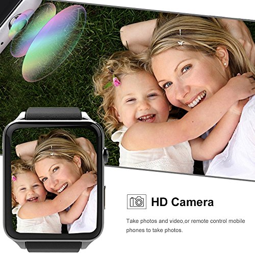Smartwatch Yarrashop Phone Uhr mit Herzfrequenzmonitor Bluetooth Uhr Support SIM Watch Phone for Android Samsung Galaxy S3/S4/S5/Note2/Note3/Note4 HTC Sony LG Xiaomi Huawei ZUK and iPhone 5/5C/5S/6/6S Silber - 2