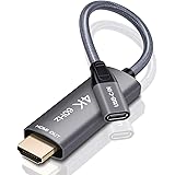 USB-C Female to HDMI Male Cable Adapter,USB Type C 3.1 Input to HDMI Output Converter,4K 60Hz USBC Thunderbolt 3 Adapter for 