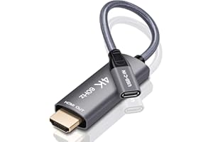 Elebase Adaptador Cable USB-C Hembra a HDMI Macho,Convertidor Connection Entrada USB Tipo Type C 3.1 a Salida HDMI,Adaptador 4K 60Hz USBC Thunderbolt 3 para MacBook,Mac Air,Chromebook Pixel