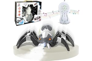 xwin sportseries Interactive RC Spider Toy with Music, Light, and Mist Spray Effects Robotic Spider for Kids with Remote Control - Birthday Halloween Christmas Easter Toys for Kids Indoor Outdoor Fun