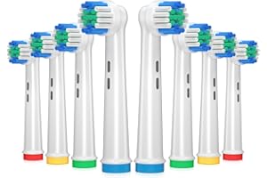 AnjoCare Têtes de brosse de rechange, 8 têtes de brosse à dents électriques de rechange pour Oral B Braun, compatibles avec Oral B Pro1000/3000/5000/7000