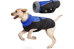 Wasserdichter Hundemantel Winter Warme Hundejacke, Hundebekleidung Outfit für kleine mittel große Hunde, Hundepullover mit Sicheren Reflexstreifen für Labrador Chihuahua Französische Bulldogge