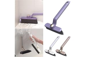 VIPOMKOWA Brosse Nettoyage Multifonctionnelle, Brosse À Nettoyer Les Interstices avec Poignée, Brosse Nettoyage Crevasses Rotative, Brosse à récurer Confortable pour Le Nettoyage de la Cuisine, du Sol, de Bain