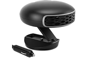 WODHMIEY Car Windshield Demister, 12V 150W Heating Windshield Defogger and Defroster, 360-Degree Adjustable Rotation with Overheat Protection, Perfect for Winter Driving, Black