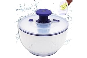 HBSFBH Essoreuse à Salade, Essoreuse à Salade Professionnelle, Essoreuse à Salade à manivelle, Classic Essoreuse à Salade, Essoreuses à Salade Transparent, Essoreuse à légumes, pour déshydrater