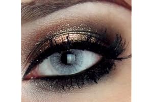 FreshTone Lentilles De Contact De Couleur Pony Gray 1 Tons Avizor Solution Multifonctions 10ML Kit De Rangement Couleur Aléatoire Boitier Pince et applicateur Offert 12 Mois sans correction