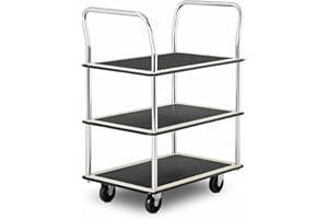 MSW MOTOR TECHNICS MSW MSW-PW-150 Shelf Trolley with Wheels Workshop Trolley 150 kg Workshop Trolley Tool Trolley Transport Trolley 3 Levels