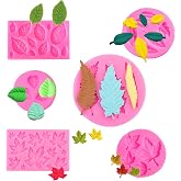 ZOOMPIL Leaf Silicone Mold, Maple Leaves Silicone Molds 6 Pieces Chocolate Candy Mold for Candy Making Cake Decorating Baking