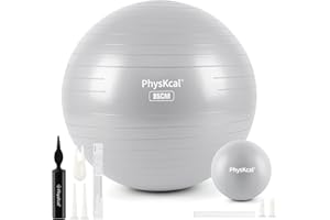 PhysKcal Pallina da Ginnastica 55-85 cm e 23 cm Set di Palline da Pilates, Anti-Scoppio, Antiscivolo, Pallina per Equilibrio, Fitball Gravidanza - Migliora Stabilità, Equilibrio e Postura