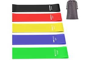 Yisica 5 elastiska lyftband med 5 styrkenivåer, elastisk sport för fitness pilates yoga bodybuilding - motståndsband för styrketräning med förvaringsväska (5)