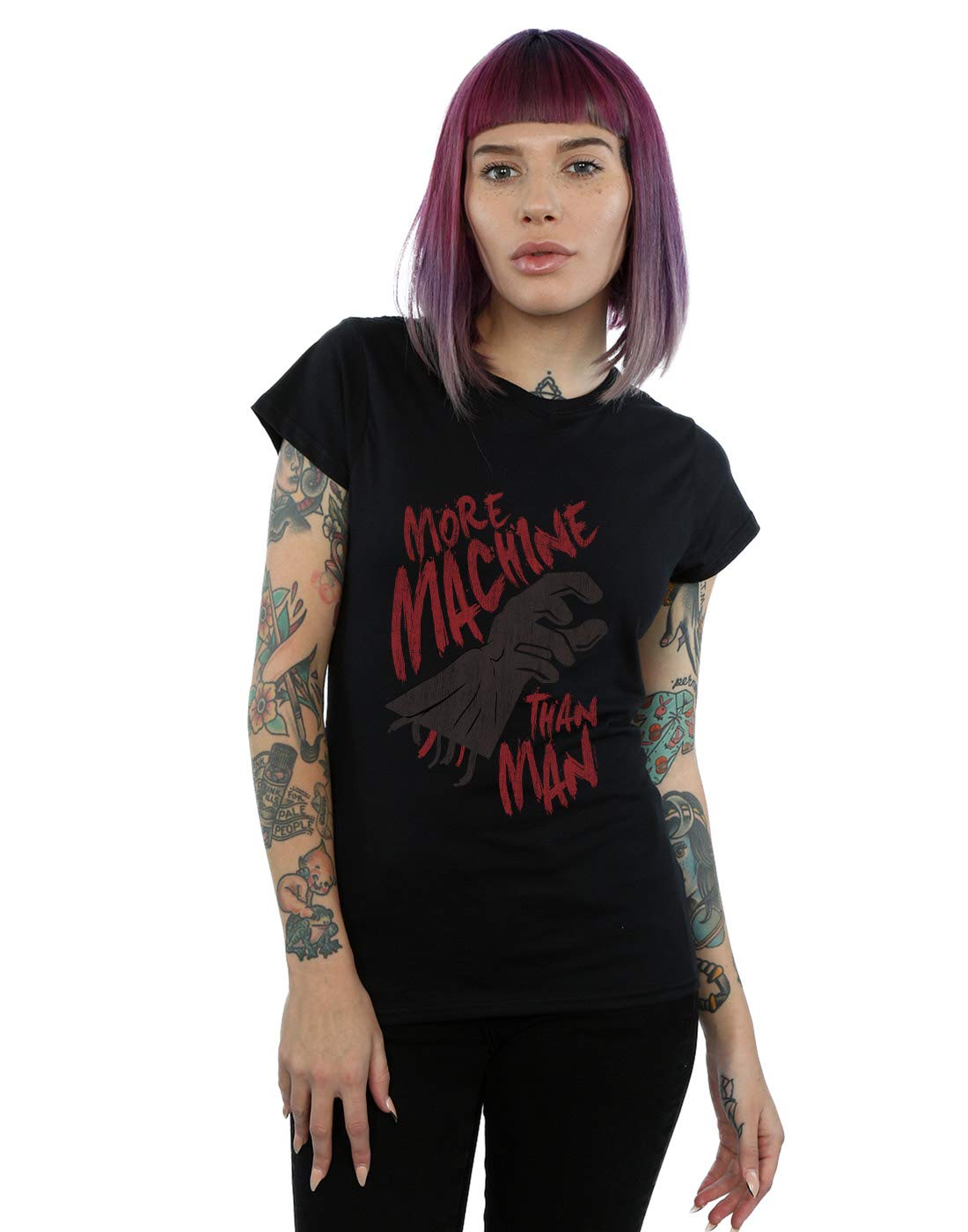 Star-Wars-Damen-More-Machine-Than-Man-T-Shirt-Schwarz-Medium