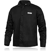 QeeLink Welder Jacket - Premium Flame Retardant (FR) Cotton Welder Clothing - Lightweight Welding Jacket for Men and Women