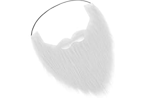 YOLEV Fake Bart Weiß Künstlicher Bart Tarnung Mexikanischer Neuheitsaufkleber Falscher Bart Realistischer Riemen Verstellbare Elastische Kordel Halloween Party Maskerade Falsche Bart Kostüm Weihnachten