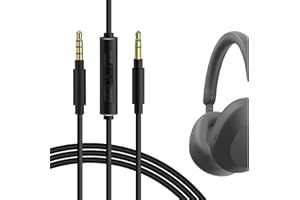 Geekria QuickFit Kabel audio z mikrofonem kompatybilny ze słuchawkami Sony WHXB910N XB900N 1000XM5 1000XM4 CH710N CH700N,wymienny kabel stereo3,5mm z wbudowanym mikrofonem i regulacją głośności(1,2m)