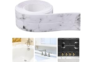 Taśma uszczelniająca Lusofie Taśma uszczelniająca PVC Samoprzylepna Uszczelka Wanna Wodoodporna Taśma dekoracyjna do Zlewu Kuchnia Toaleta Łazienka Krawędzie Biały Marmur