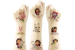 YANGSIW Gabbys Dollhouse Tattoo 20pcs Groß Kinder Temporäre tattoos Mitgebsel Kindergeburtstag Geschenk Mädchen Junge Party Deko(5 * 5cm) …