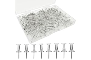 DUXMUZZ Clear Push Pins,180 Pcs Plastic Thumb Tacks Drawing Pins Map Pin Board Pins Cork Board Pins for Bulletin Board