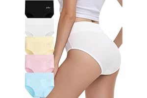 IceReco Mutande Donna Cotone Vita Alta Pacco da 5 Slip Donna Elasticizzato Comode Sexy Morbide Mutandine
