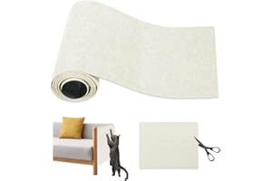 Bieiyhe Tappetino Tiragraffi Autoadesivo,Tappeto Tiragraffi per Gatti,DIY Climbing Cat Scratcher,Antigraffio Gatto Divano Stoffa,Tiragraffi Divano per Gatti,Proteggi Divano Gatti Graff -Bianco