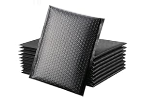 JOZZY bolsas Acolchados para Envios Sobres Burbujas 50 Piezas Cartero de Burbujas Lmpermeables Autoadhesivos para Envío, Embalaje, Correo (18 * 23) cm, Negro