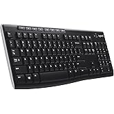 Logitech K270 Wireless Keyboard, Keypad, Liquid Spill Resistant, 10 m Usage Distance, Turkish Q Keyboard, Black