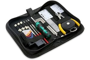 QIUPFGUT 23 pezzi Kit di Strumenti per Riparazione della Chitarra, Kit di attrezzi per la riparazione della chitarra, kit di strumenti per la pulizia della chitarra, kit di strumenti per chitarra per chitarra